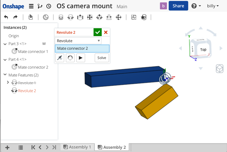 Mate Connector Pair — Onshape